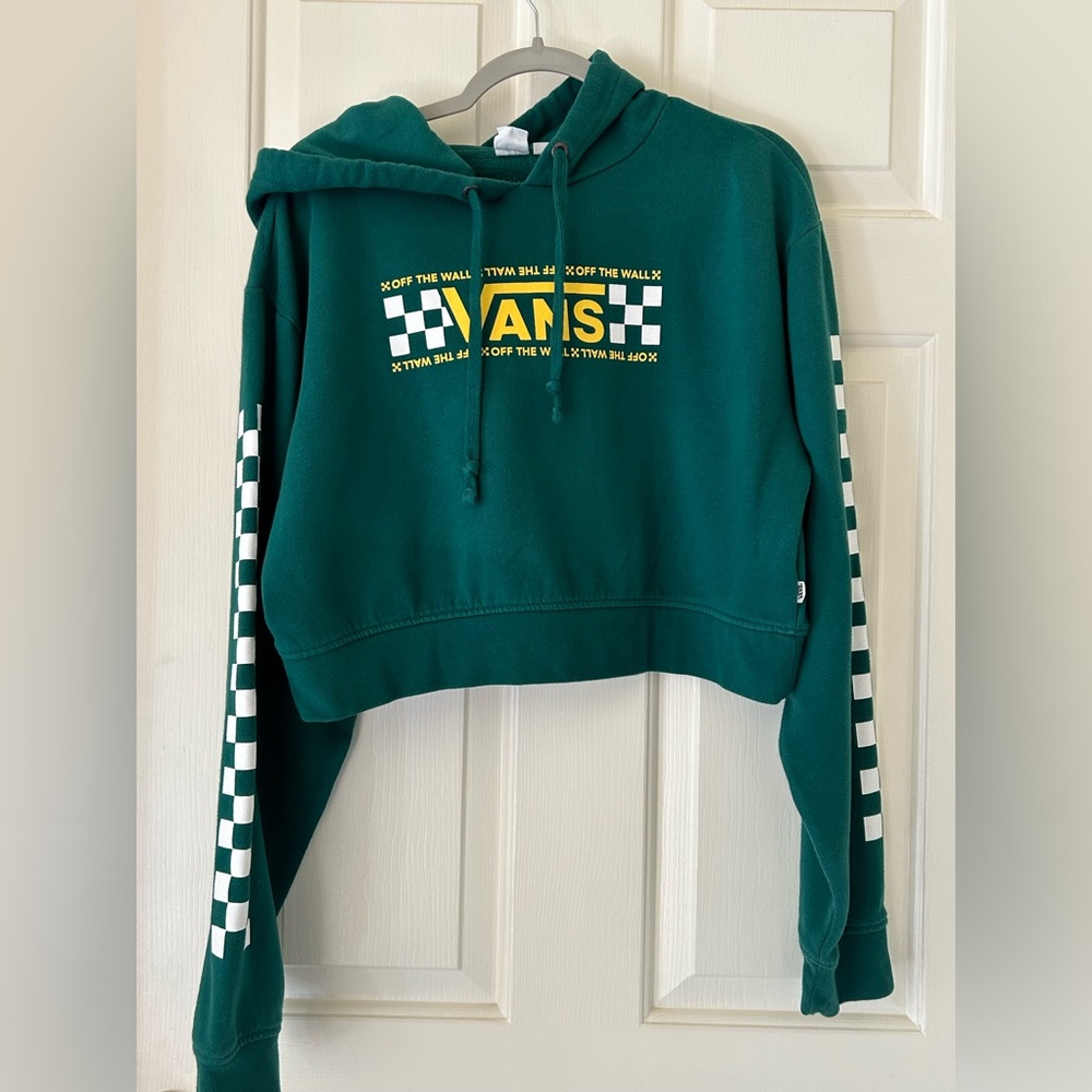 Vans Ladies off the wall green cropped hoodie Lg